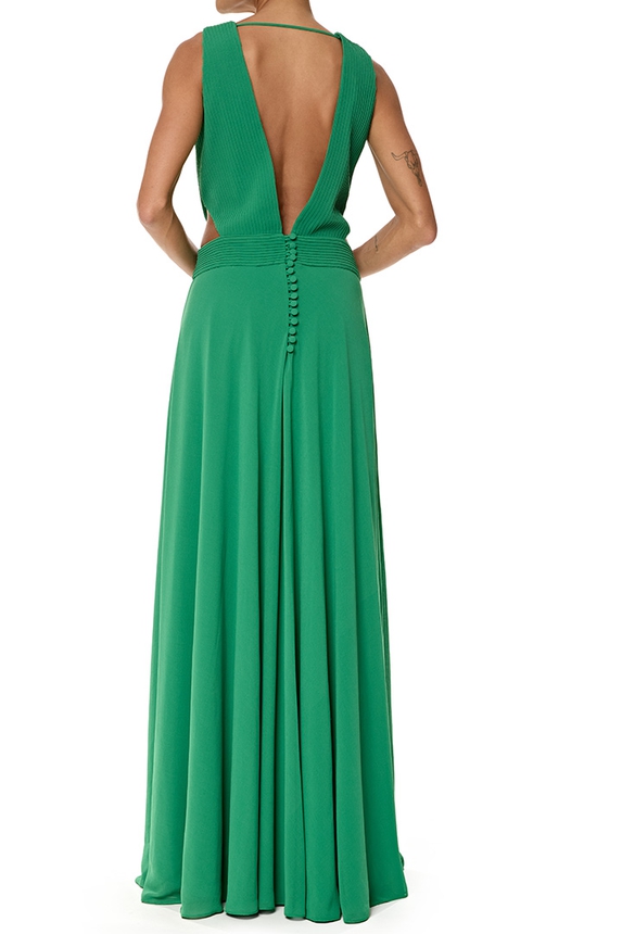 Vestido Longo Crepe Verde - DG76926 Teti Gio