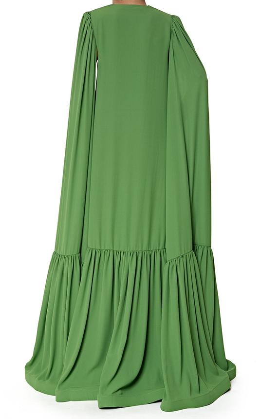 Vestido Longo Crepe Verde - DG76980 Débora Mangabeira