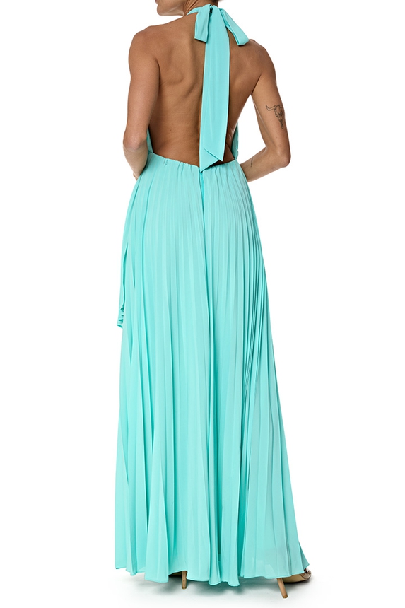 Vestido Longo Crepe Verde - DG77003 Essential Collection