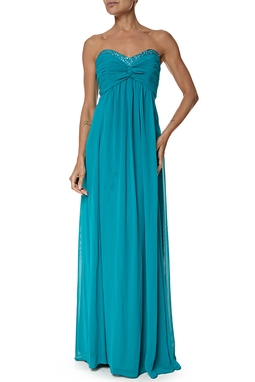 Vestido Longo Crepe Verde