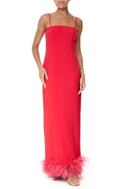 Vestido Longo Crepe Vermelho