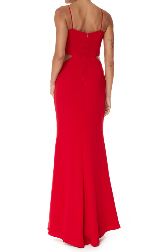 Vestido Longo Crepe Vermelho - DG75841 Marcelo Quadros