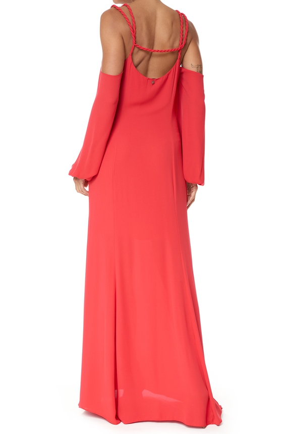 Vestido Longo Crepe Vermelho - DG75874 Le Lis Blanc