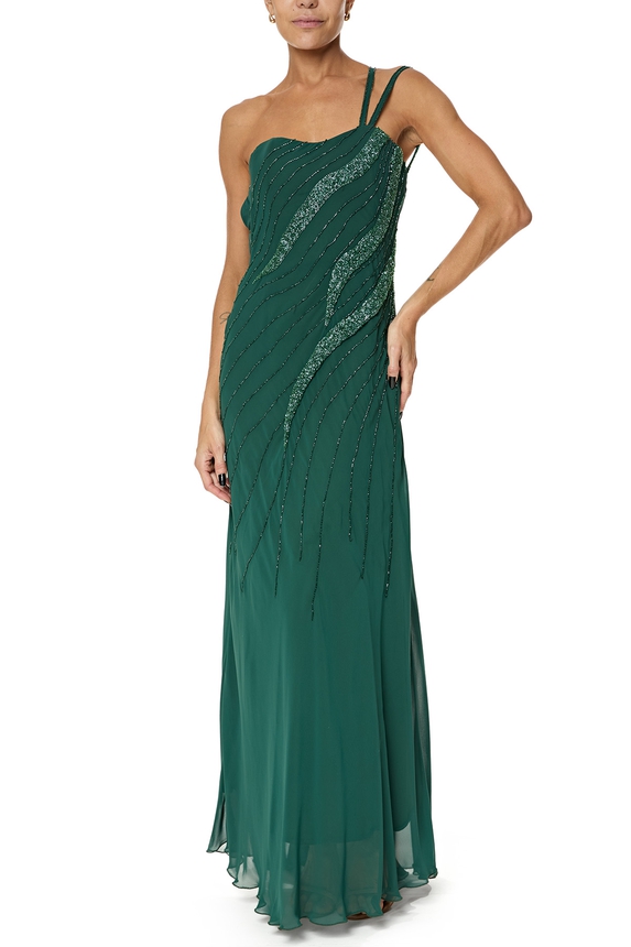 Vestido Longo Crepe Vermelho - DG76187 Essential Collection