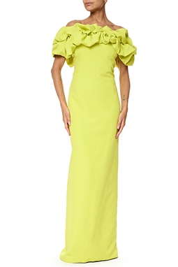 Vestido Longo Crepe Vermelho