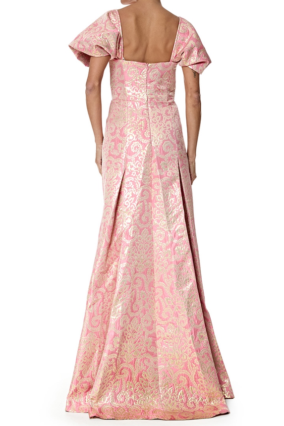 Vestido Longo Jacquard Rosa - DG77034 Olympiah