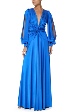 Vestido Longo Jersey Azul