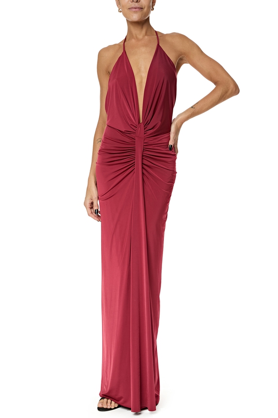 Vestido Longo Jersey Marsala - DG76130 Essential Collection
