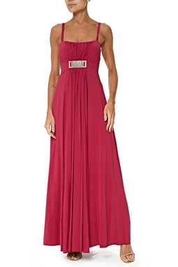 Vestido Longo Jersey Marsala