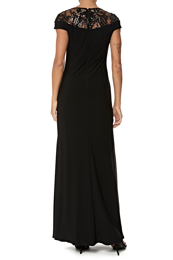 Vestido Longo Jersey Preto - DG76738 Adrianna Papell