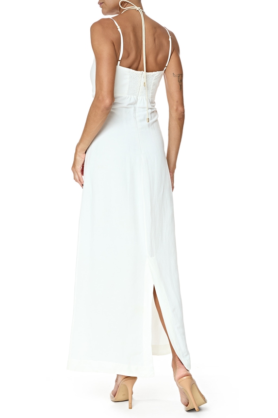 Vestido Longo Linho Branco - DG76447 Vix