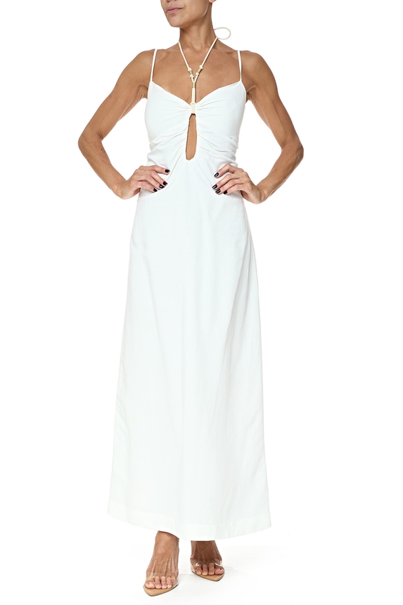 Vestido Longo Linho Branco - DG76447 Vix