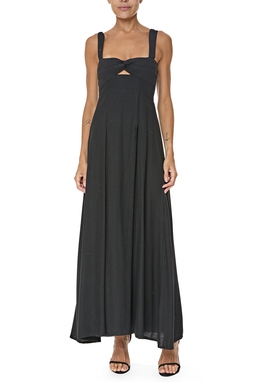 Vestido Longo Linho Preto