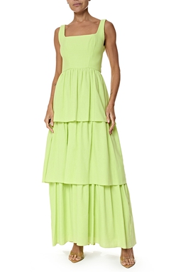 Vestido Longo Linho Verde
