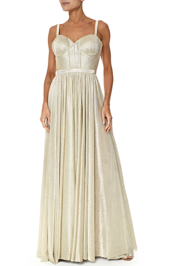 Vestido Longo Lurex Dourado - DG76286 Printing