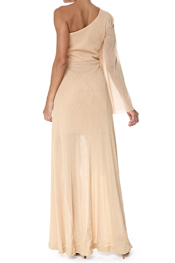 Vestido Longo Lurex Dourado - DG76525 Essential Collection