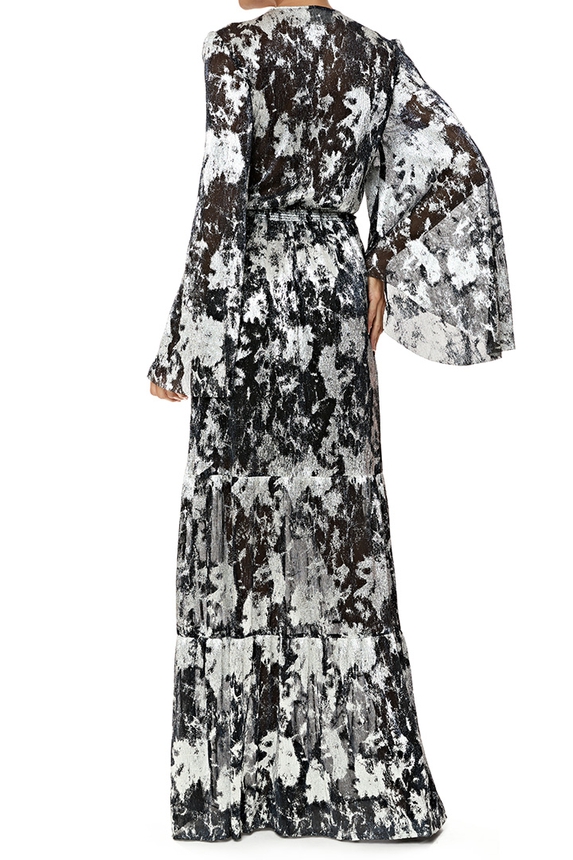 Vestido Longo Lurex Estampado - DG76727 Essential Collection