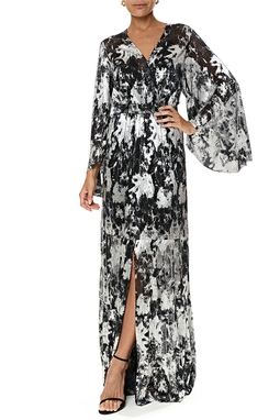 Vestido Longo Lurex Estampado