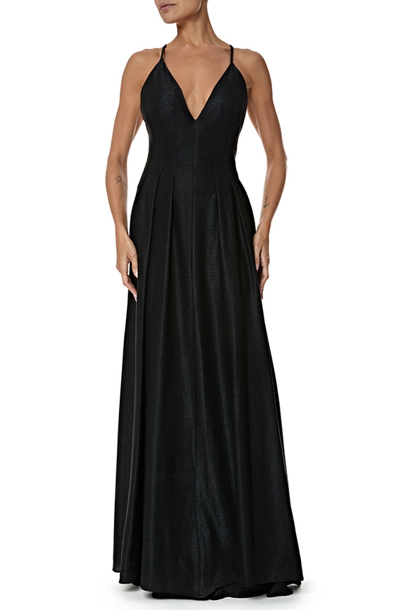 Vestido Longo Lurex Preto - DG76931 Apartamento 03