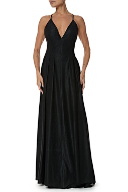 Vestido Longo Lurex Preto