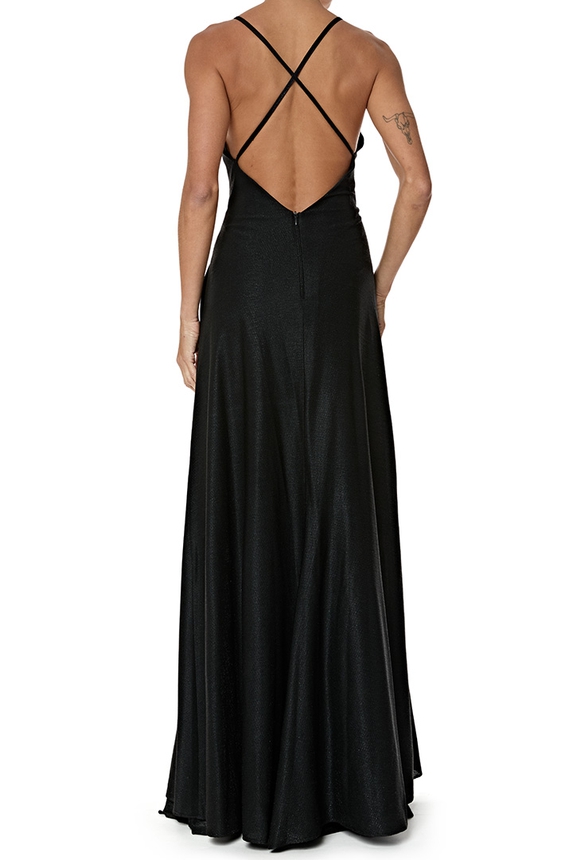Vestido Longo Lurex Preto - DG76931 Apartamento 03
