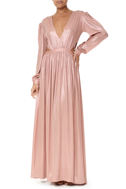Vestido Longo Lurex Rosa