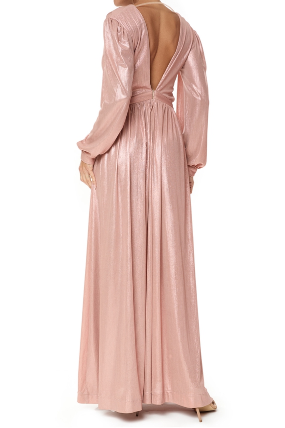 Vestido Longo Lurex Rosa - DG75851 Essential Collection