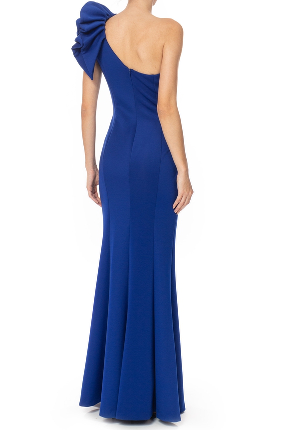 Vestido Longo Neoprene Azul - DG63177 Betsy & Adam