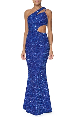 Vestido Longo Paetê Azul