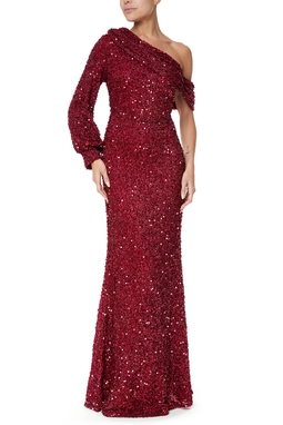 Vestido Longo Paetê Marsala
