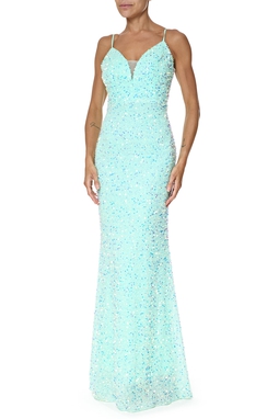 Vestido Longo Paetê Verde