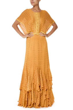 Vestido Longo Renda Amarelo