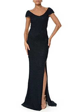 Vestido Longo Renda Azul