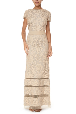 Vestido Longo Renda Bege