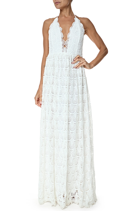 Vestido Longo Renda Branco - DG76983 Aya