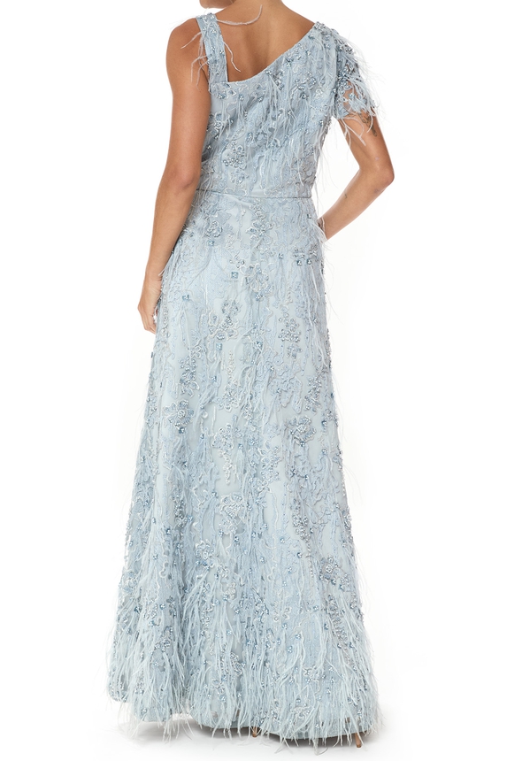 Vestido Longo Renda Cinza - DG75902 Prime Collection