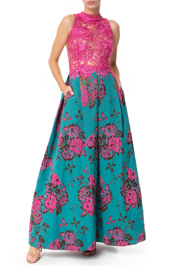 Vestido Longo Renda Estampado - DG52195 Patricia Bonaldi / PatBo