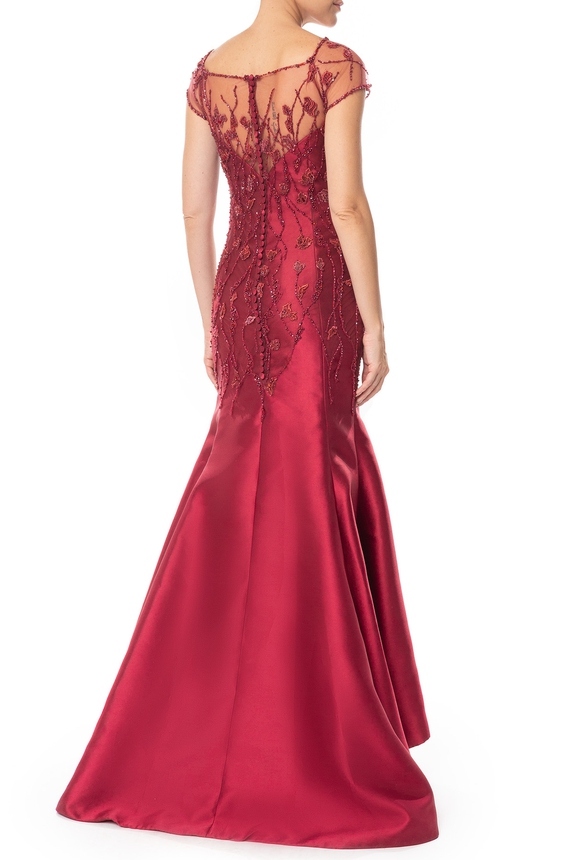 Vestido Longo Renda Marsala - DG51758 Carol Hungria