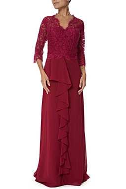 Vestido Longo Renda Marsala