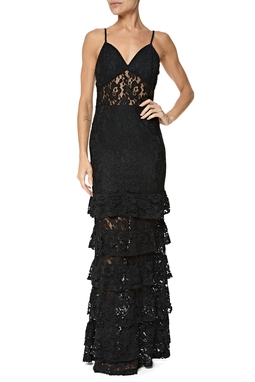 Vestido Longo Renda Preto