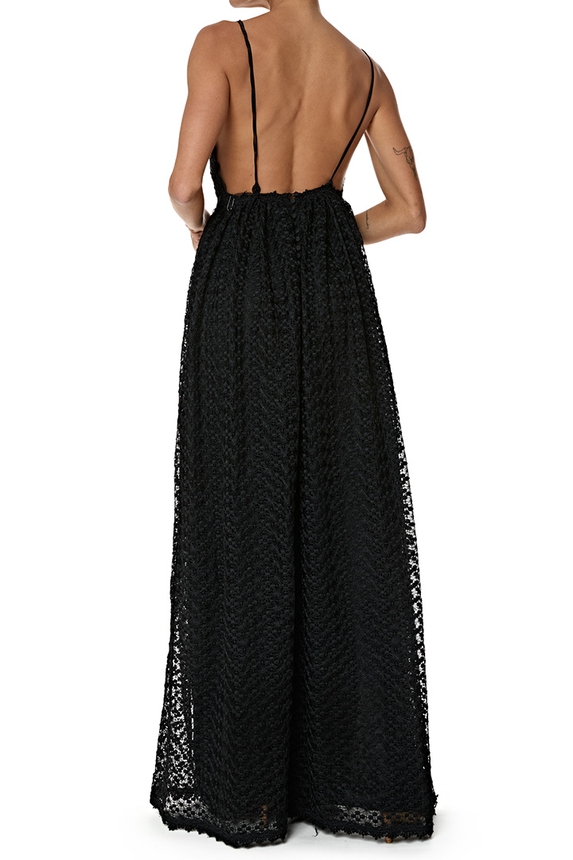 Vestido Longo Renda Preto - DG77017 Aya