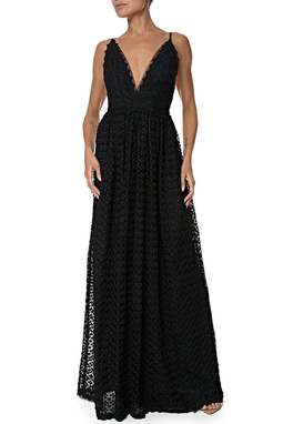 Vestido Longo Renda Preto