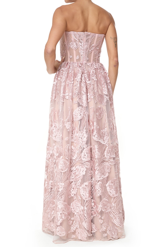 Vestido Longo Renda Rosa - DG75778 Marieta