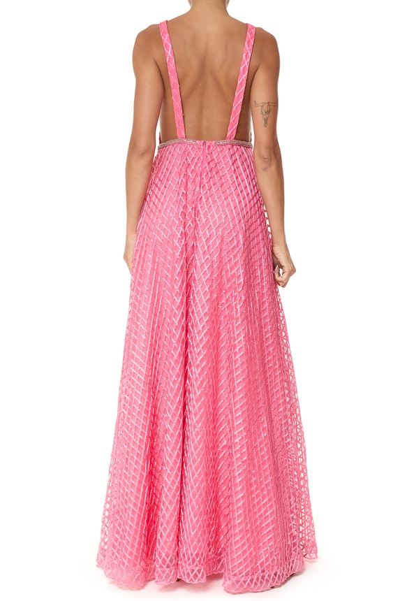 Vestido Longo Renda Rosa - DG75832 Essential Collection