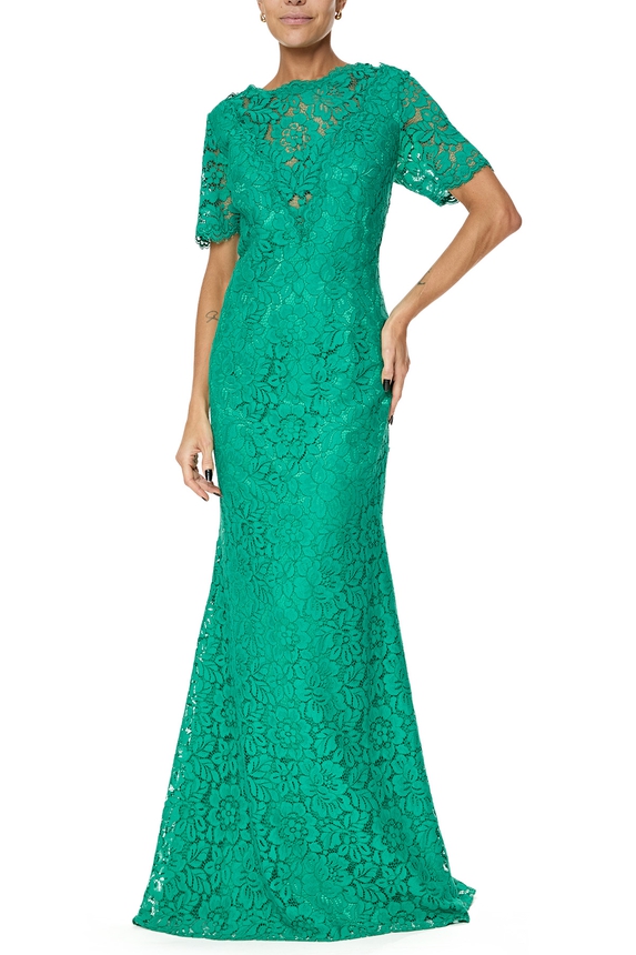 Vestido Longo Renda Verde - DG76190 Candy Brown