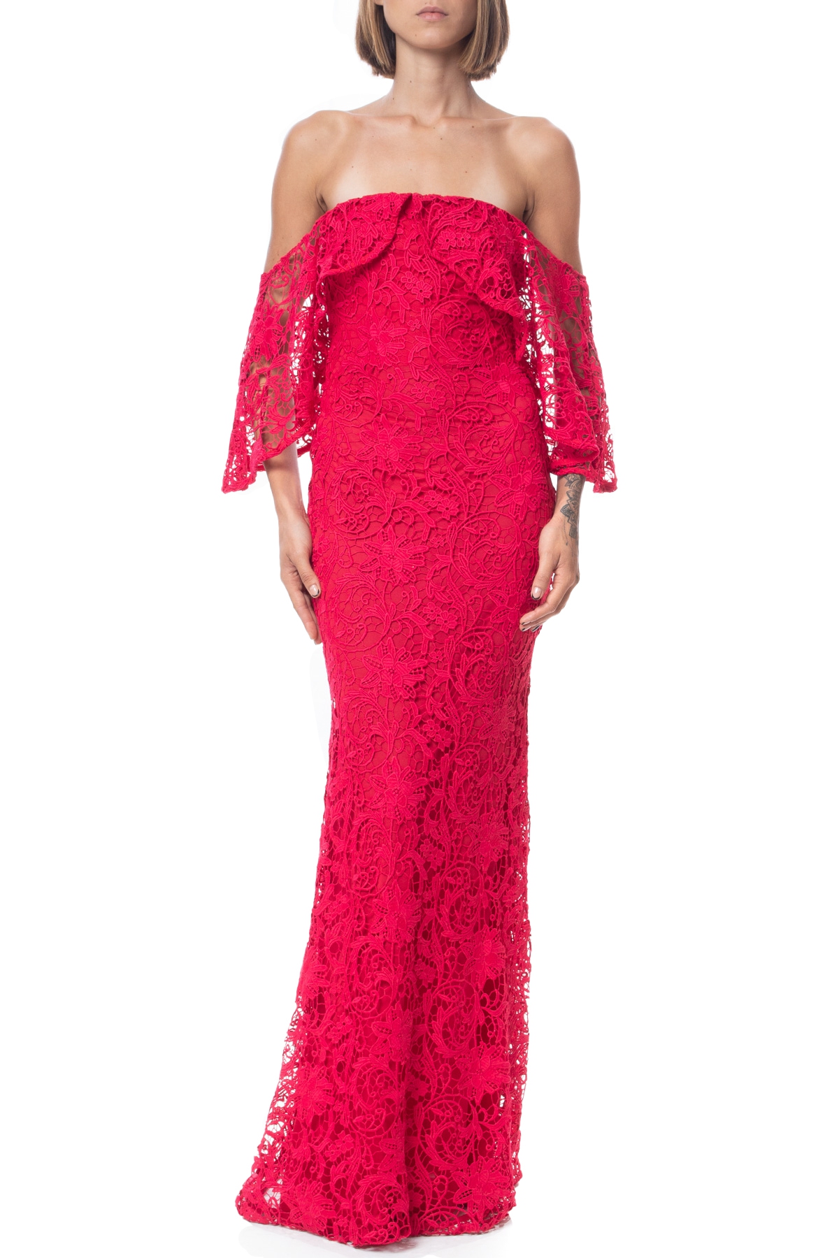 Vestido Longo Renda Vermelho