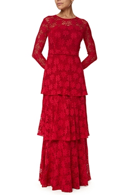 Vestido Longo Renda Vermelho