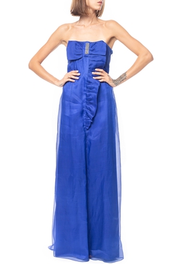 Vestido Longo Seda Azul