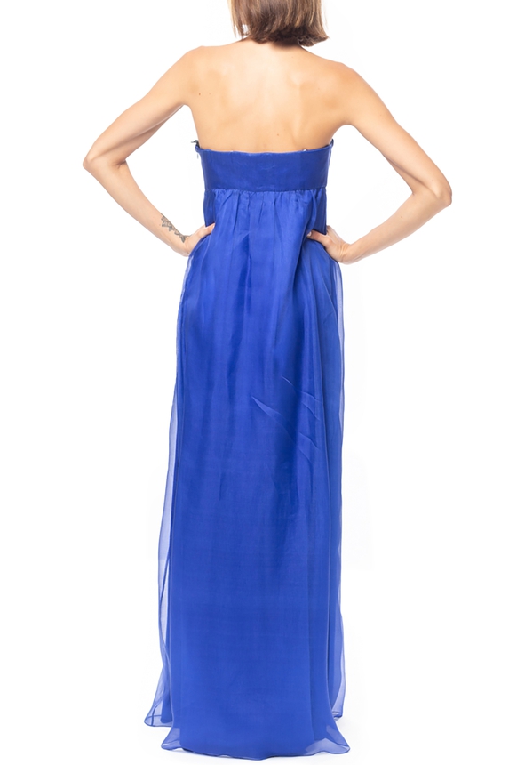 Vestido Longo Seda Azul - DG40829 Reinaldo Lourenço