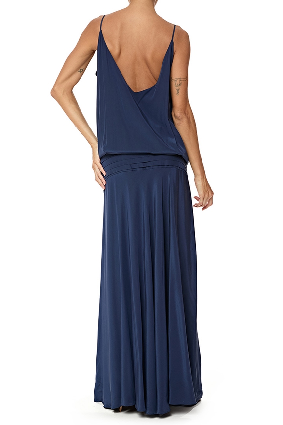 Vestido Longo Seda Azul - DG76806 Teti Gio